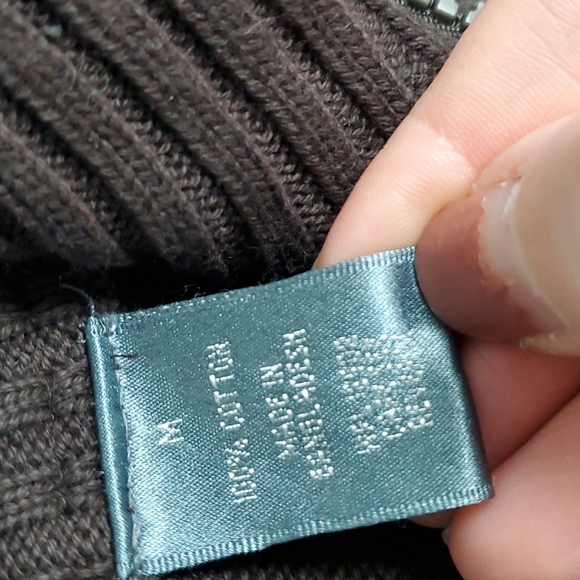 Oscar de la Renta Vintage Men's Dark Brown Quarter Zip Sweater, Size M - Picture 5 of 5